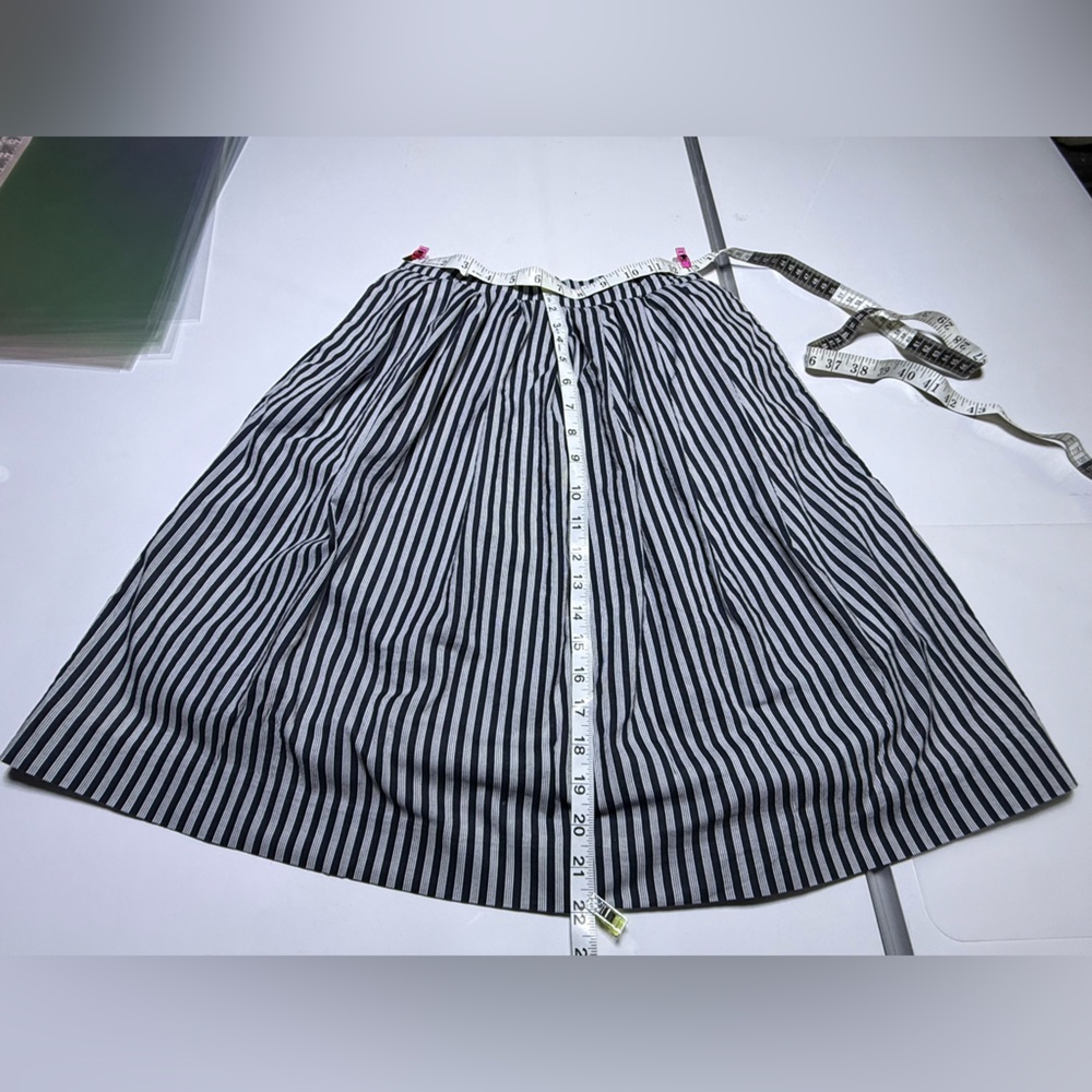 J. Crew Antique Navy and White Striped A-Line Skirt